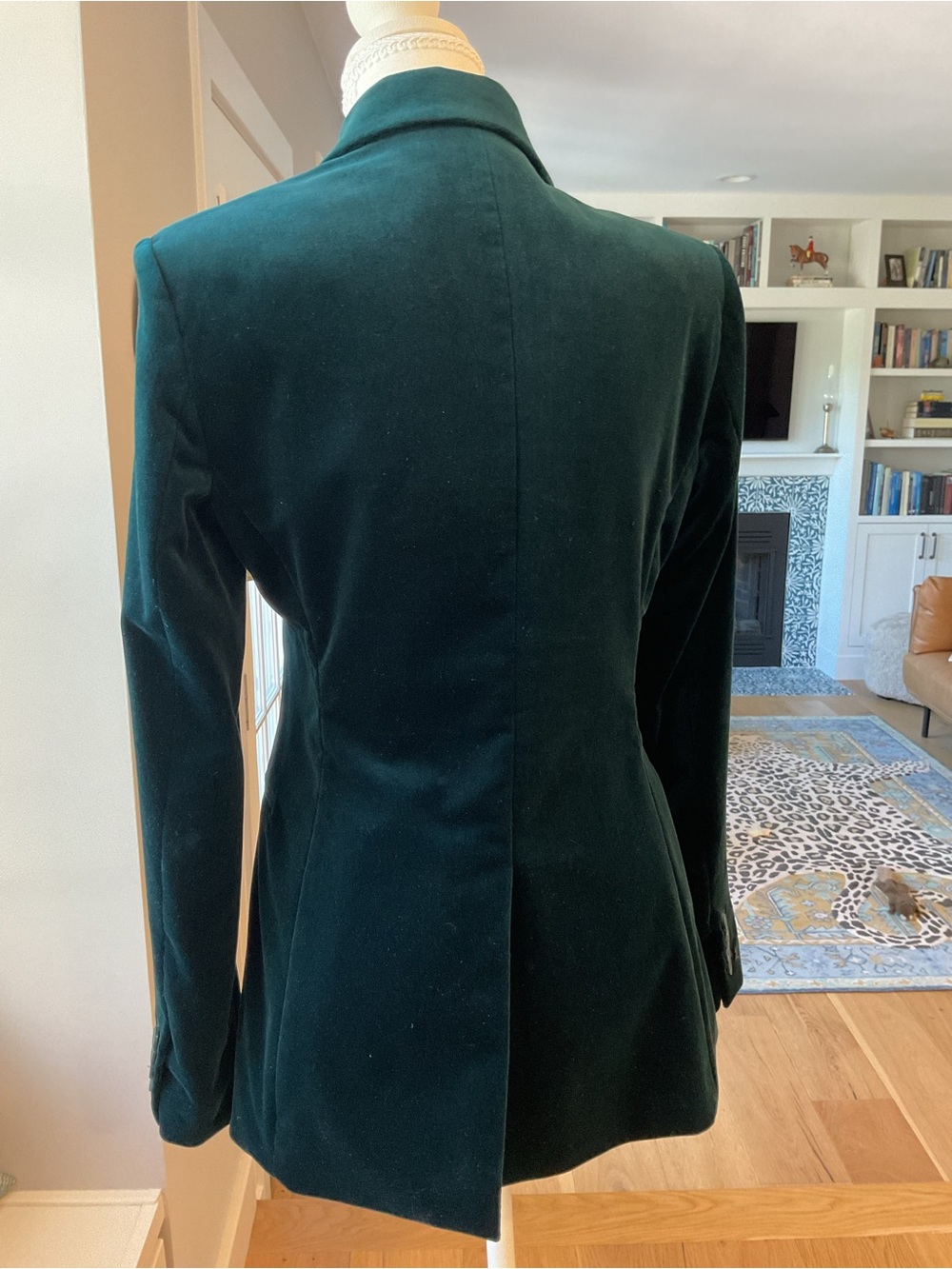 Theory Deep Green Velvet Single-Button Blazer - Picture 6 of 6